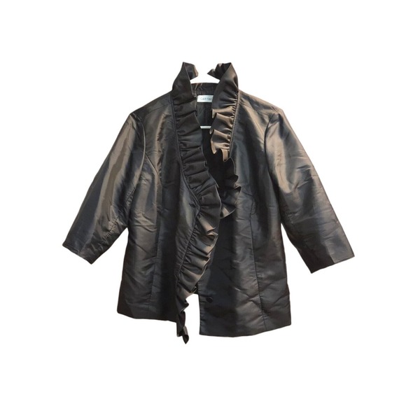 Calvin Klein Ruffle Frill Cocktail Evening Jacket Dressy Blazer - Picture 9 of 11